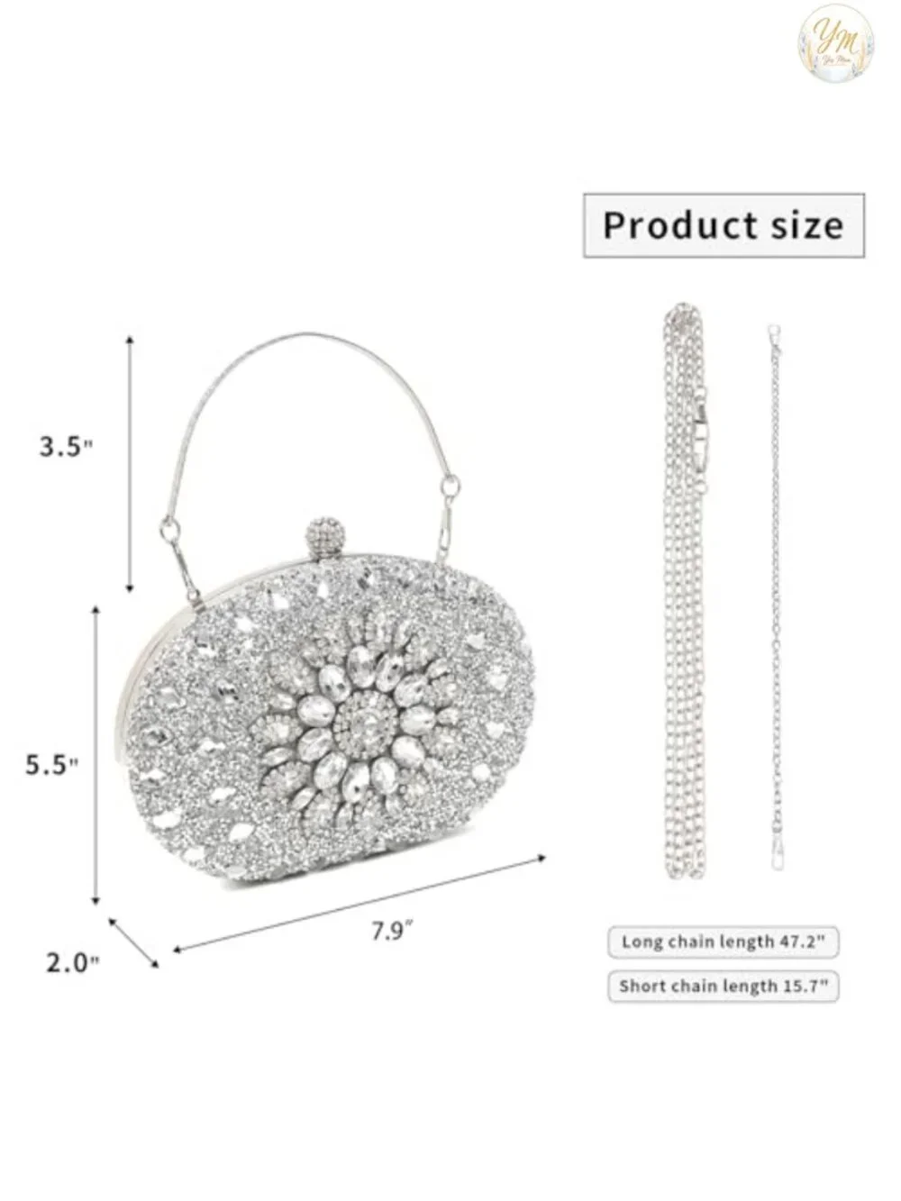 Sparkling Rhinestone Evening Bag Clutch Purse Luxury Handbag Wedding Party